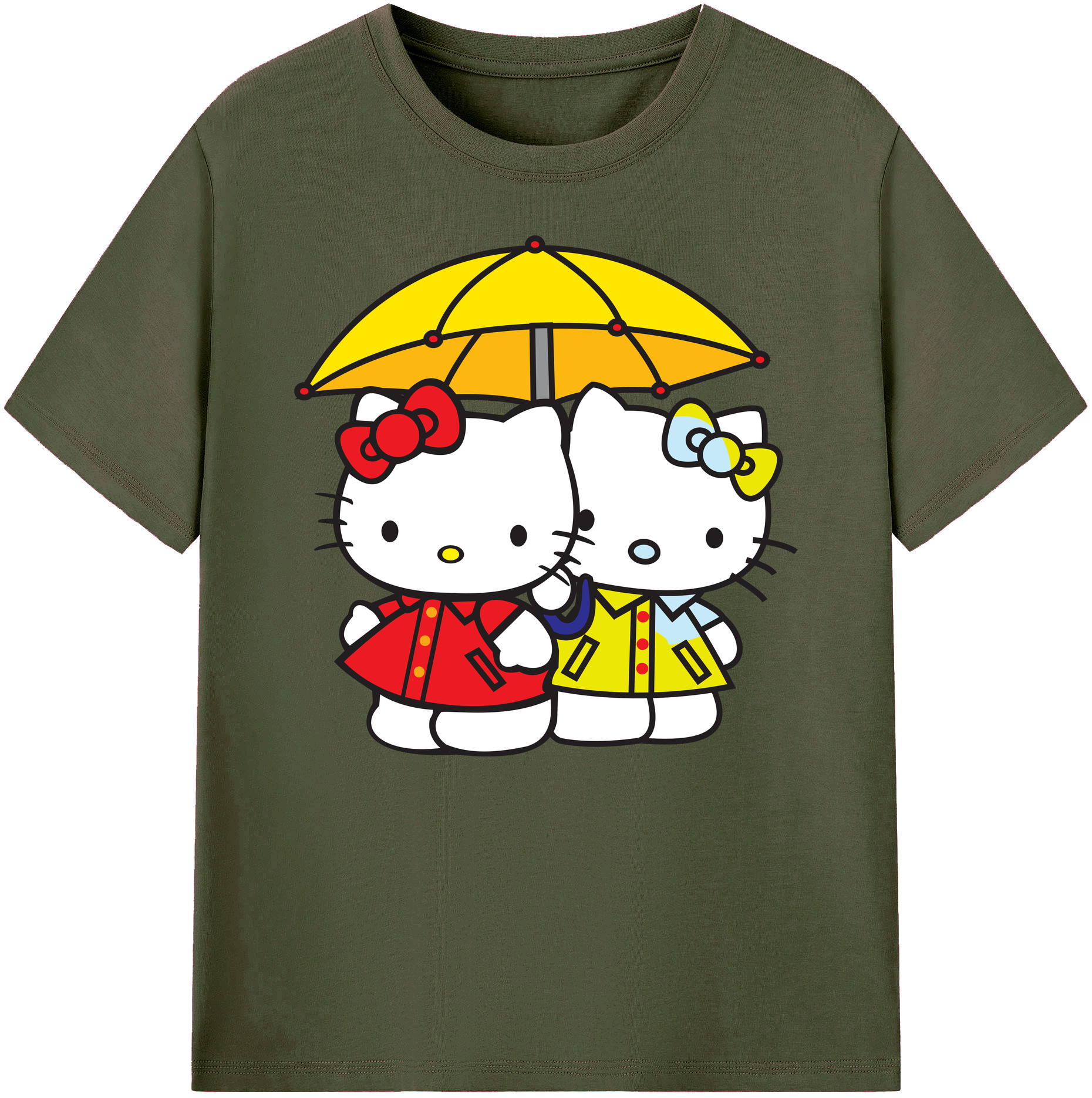 （画像用） Hello Kitty ハローキティ 綿100％ メンズ半袖Tシャツ｜肌触りやわらか＆通気性